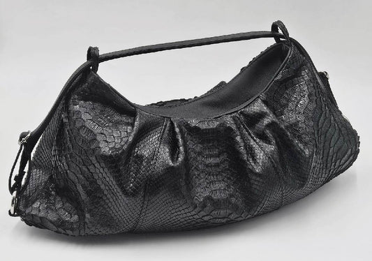 Borsa Trasformabile Pitone Nero – Bon Bon & Trapezio | Kinthia Bag
