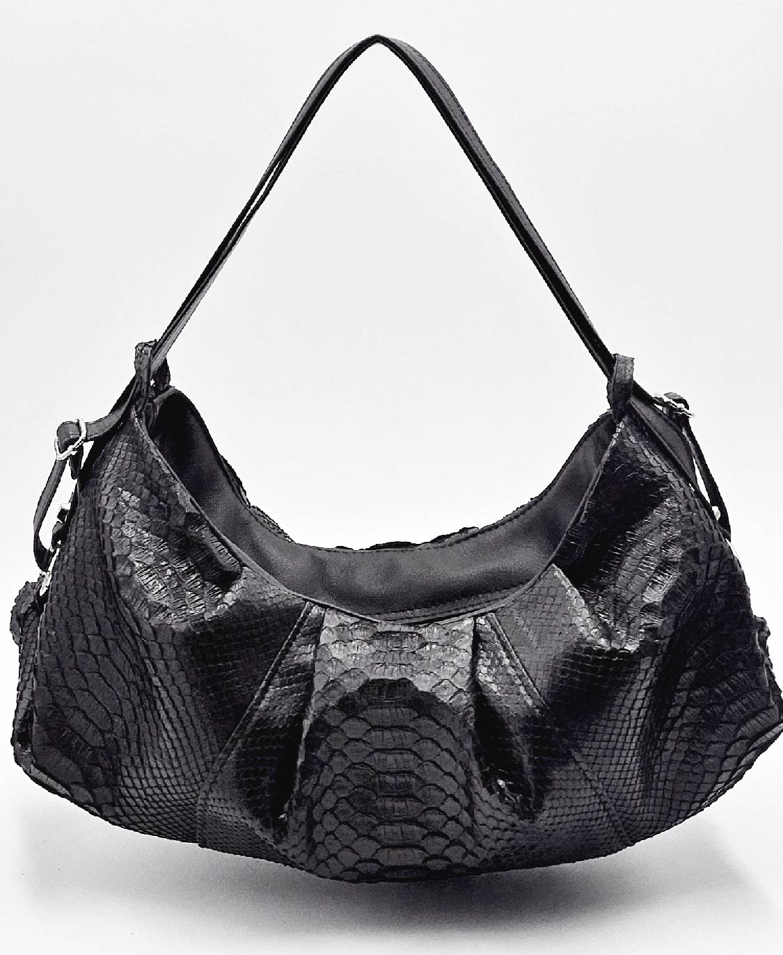 Borsa Trasformabile Pitone Nero – Bon Bon & Trapezio | Kinthia Bag