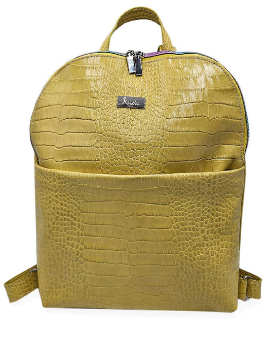 Zaino Donna in Pelle Giallo Stampa Cocco Artigianale | Edizione Limitata – Kinthia