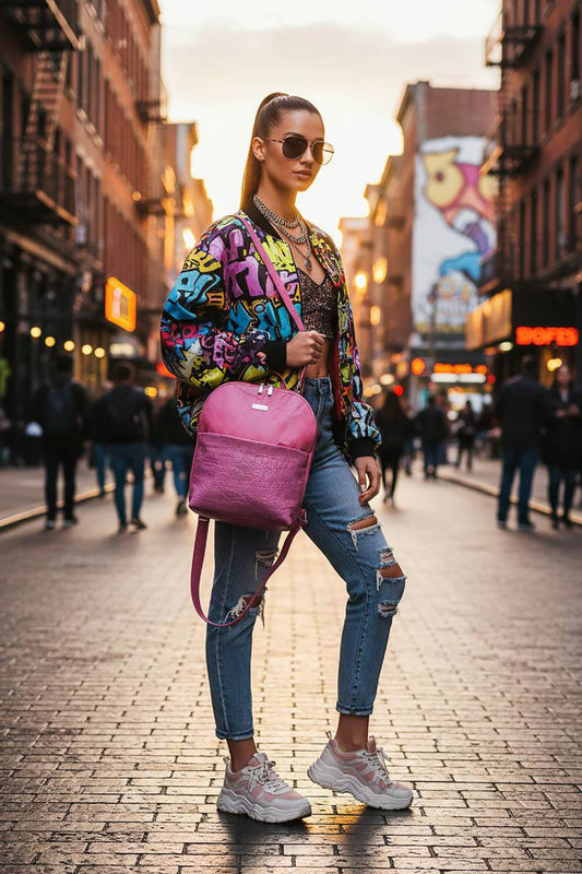 Zaino Donna in Pelle Fuxia Big Babol Artigianale | Edizione Limitata – Kinthia