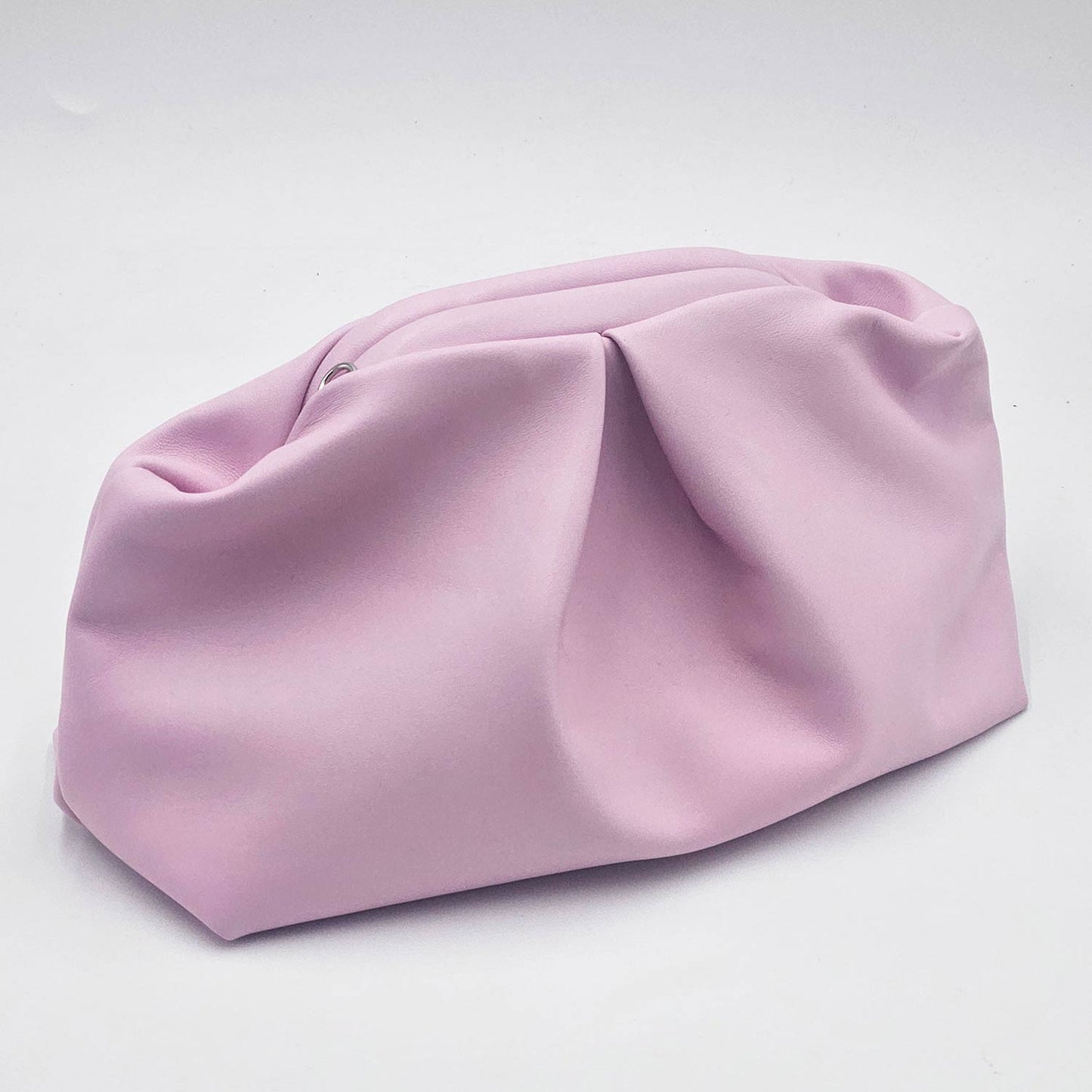 Kinthia Bag – Mini Cloud Pochette – Pastel Pink Leather with Chain