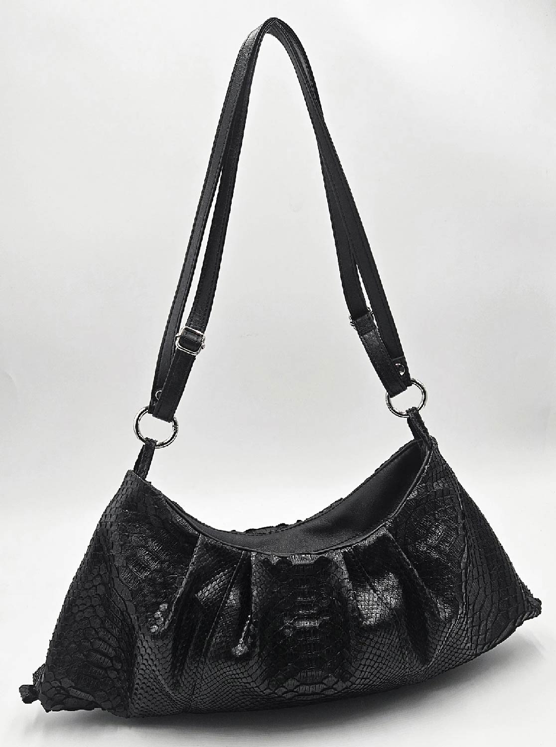 Borsa Trasformabile Pitone Nero – Bon Bon & Trapezio | Kinthia Bag