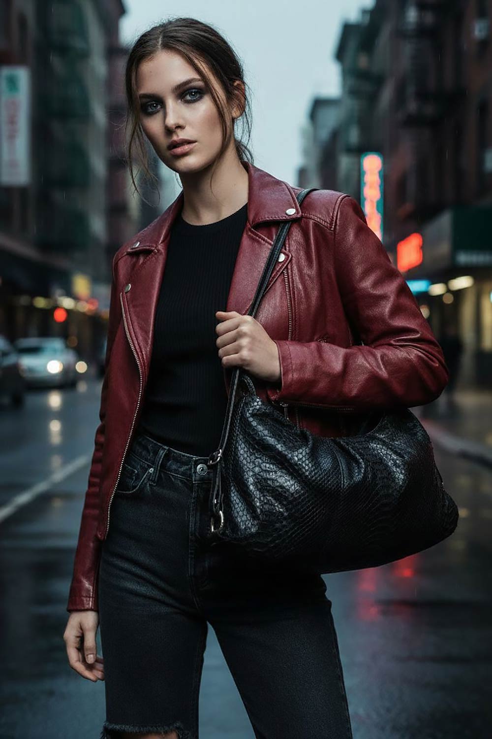 Borsa Trasformabile Pitone Nero – Bon Bon & Trapezio | Kinthia Bag
