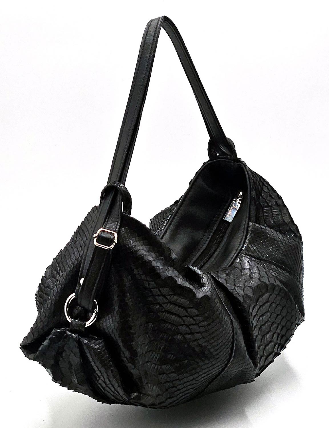 Borsa Trasformabile Pitone Nero – Bon Bon & Trapezio | Kinthia Bag