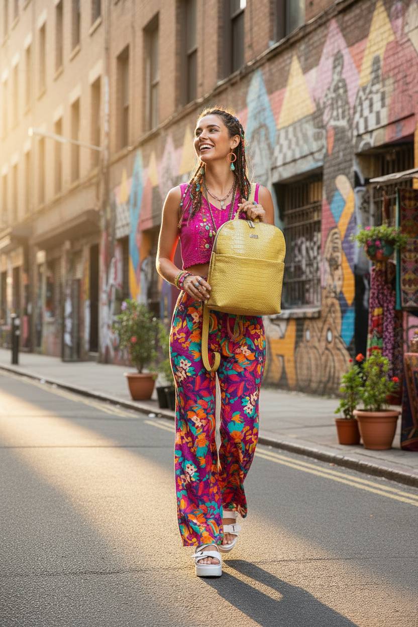 Zaino Donna in Pelle Giallo Stampa Cocco Artigianale | Edizione Limitata – Kinthia