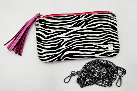 Marsupio Passepartout – Stampa Zebra & Vitello Fuxia Big Babol | Kinthia Bag